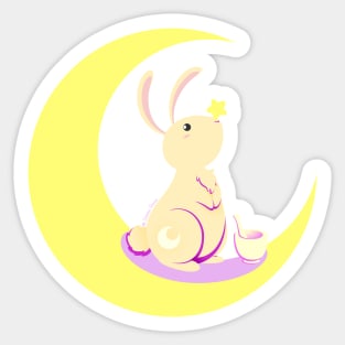 Kawaii fantasy animals - Moon Rabbit Sticker